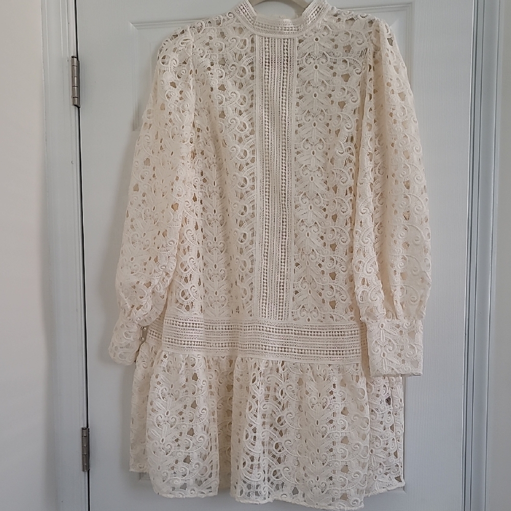 NWOT: Elegant Cream Lace Dress